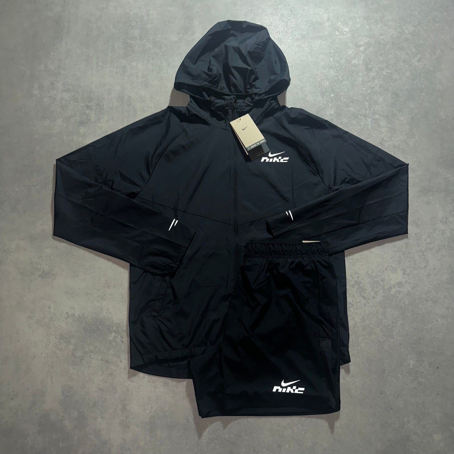 Nike Water Repellent Miler Flash Running Short Set - Black