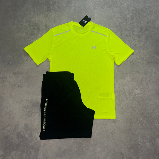 UNDER ARMOUR LIME SHORT SET